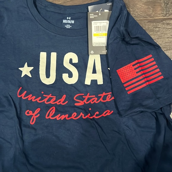 UNDER ARMOR- USA Top, Freedom T-shirt, Medium - Picture 3 of 5